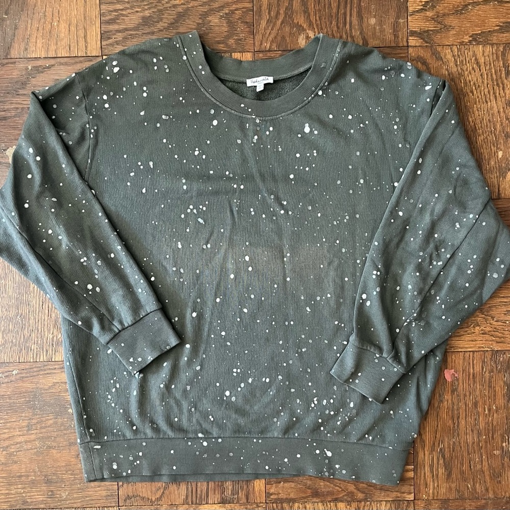 Splendid Paint Splatter Sweatshirt Grey ( Slightly Oversized) Womens Size Small